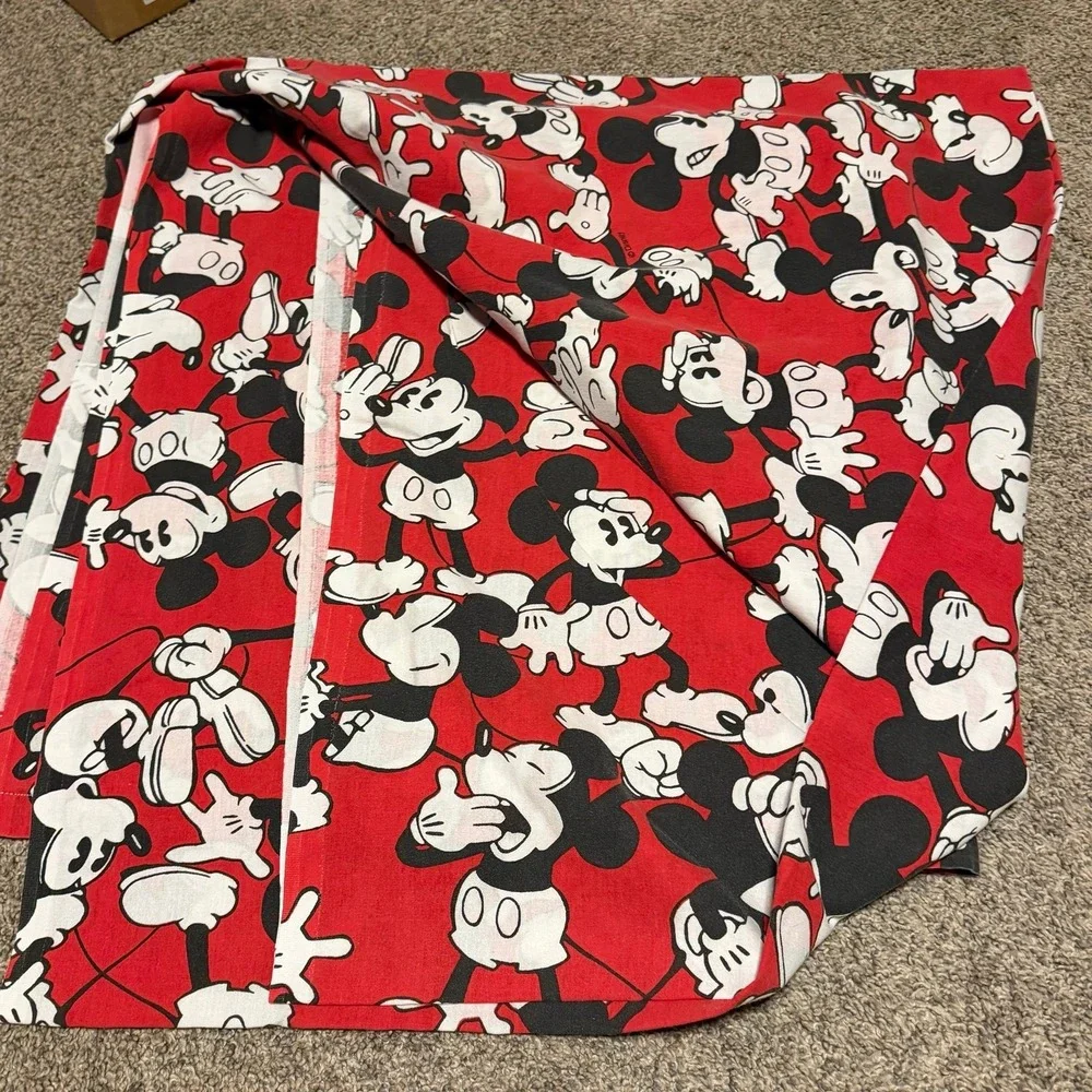 Disney Mickey Mouse Full Sheet Set Vintage Red Black White Character Bedding